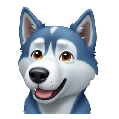 blue husky  sticker