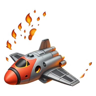 Spaceship blowing up sticker