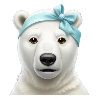 White polar bear with bow on head sticker