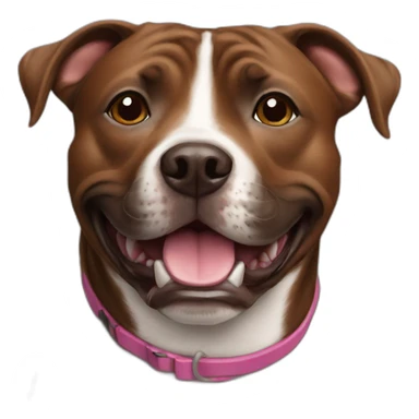 happy brown staffie sticker