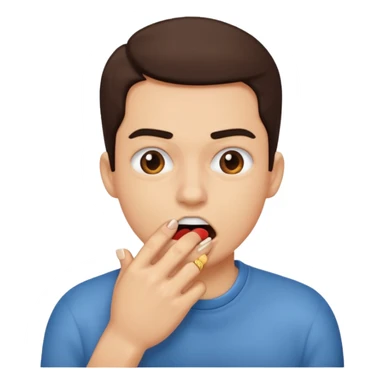 Emoji that bite nails sticker