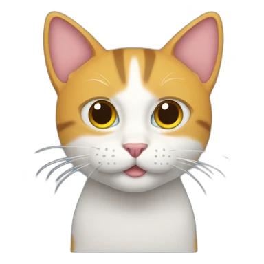 Gato con pez en la boca sticker