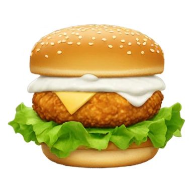 Fried chicken hamburger sticker