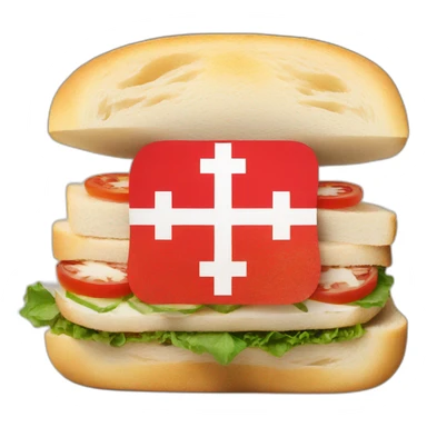 Swiss flag on a sandwich sticker