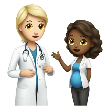 pregnant girl talking to a doctor sticker