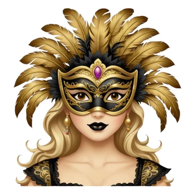 a woman with Masquerade  sticker
