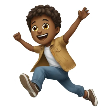 Little boy jumping with joy sticker
