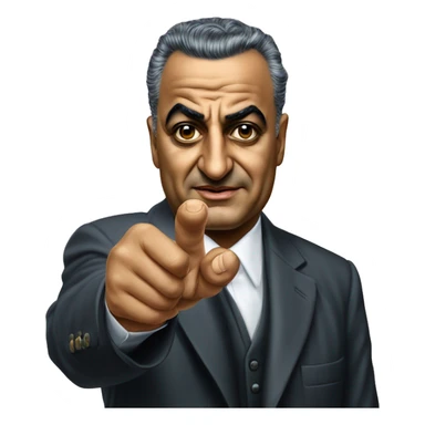 Gamal Abdel Nasser photorealistic points a finger sticker