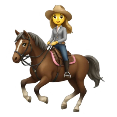 Horse riding girl sticker