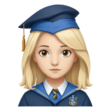 Gemma Padley is Penelope Clearwater in harry potter, wear hogwarts Ravenclaw uniform, blonde hair, brown eyes sticker