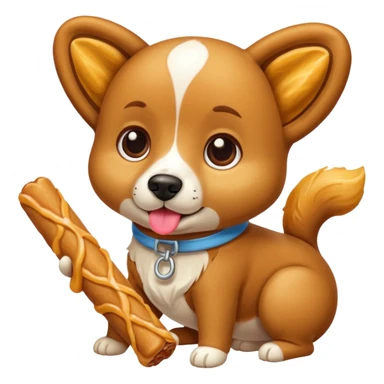 Un perrito viendo un churro sticker