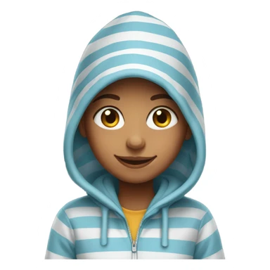 smiling girl with striped hoodie sticker