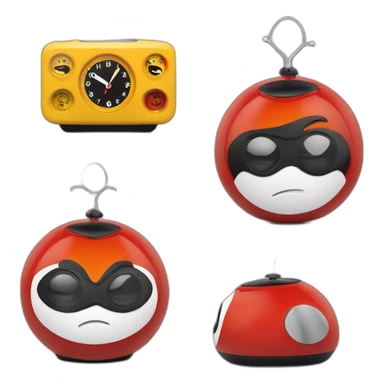 Funny mr incredibles modern alarm clock for kids sticker