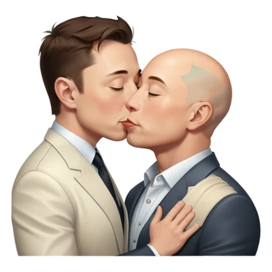 Elon musk kissing Jeff besos  sticker