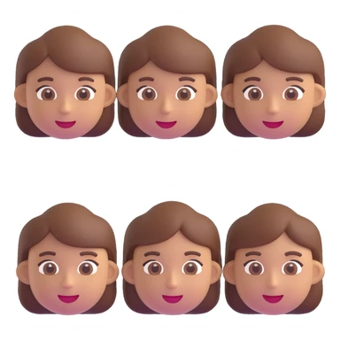 Change the hair color to brown, keep everything else the same in 3D emoji style. sticker