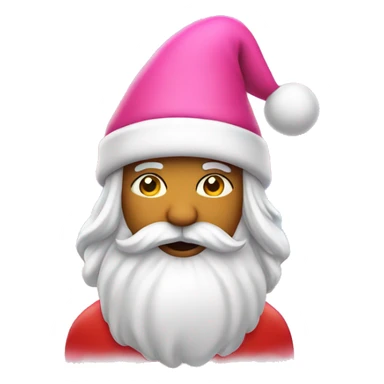 Santa with pink hat + rainbow on the background sticker