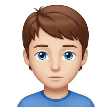 Brown haired boy with blue eyes  sticker