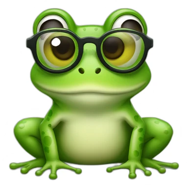 a frog with glasses sticker