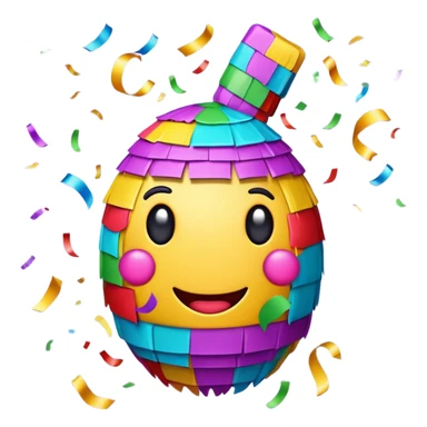 vibrant stylized colorful party pinata emoji sticker
