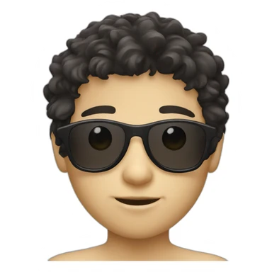 scruffy dark haired white child sunglasses sticker