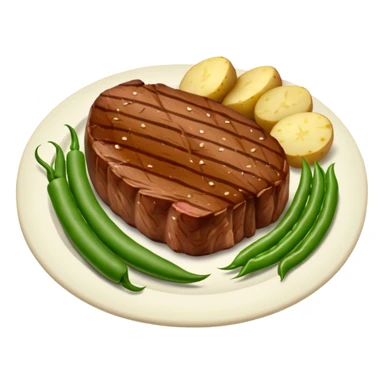 juicy steak with potatoes and green beans sticker
