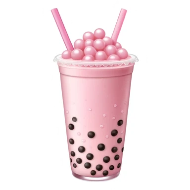 Some pink boba tea sticker