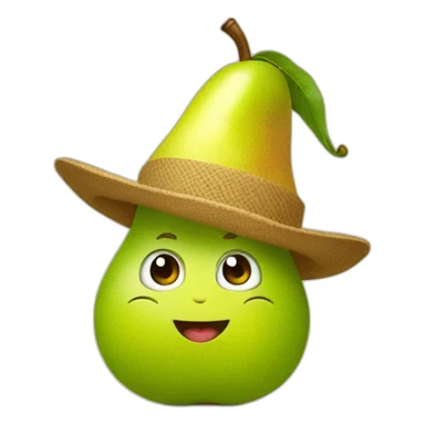 pear in a hat sticker