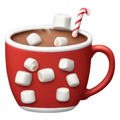 christmas red mug of hot chocolate with marshmallows  sticker