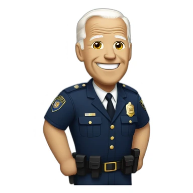 Joe Biden With a police uniform sticker