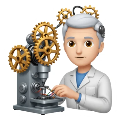 inventor creating a machine sticker