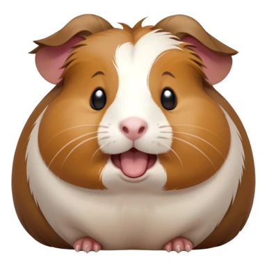 Cinematic Cute Yawning Brown and White Banded Guinea Pig Portrait Emoji, Head tilted slightly with a dramatic, wide-open yawn, revealing a soft, banded fur of brown and white with tiny, droopy ears, round dark eyes barely open in drowsy contentment, Simplified yet irresistibly adorable features, highly detailed, glowing with a soft, cozy glow, high shine, relaxed yet expressive, stylized with a touch of whimsy, bright and endearing, soft glowing outline, capturing the essence of a sleepy yet affectionate guinea pig, so drowsy it feels like it could stretch out of the screen and curl up for a nap! sticker