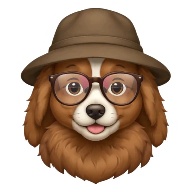 glasses and hat dog sticker