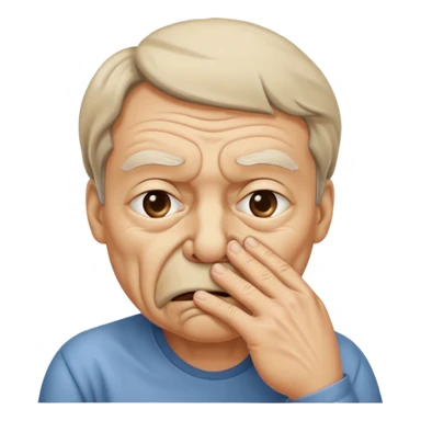 a. person smelling something bad sticker