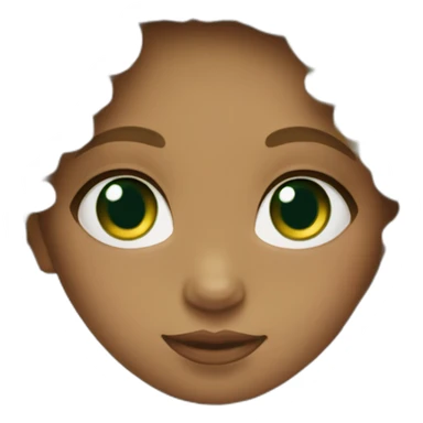 girl with round face curly hair and green eyes sticker