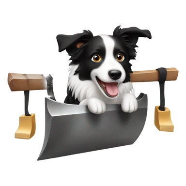 Anvil with border collie jumping over sticker