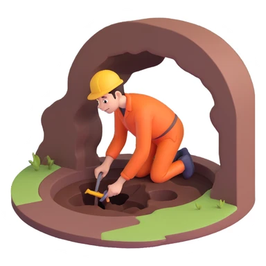 A man placing a body in a hole sticker
