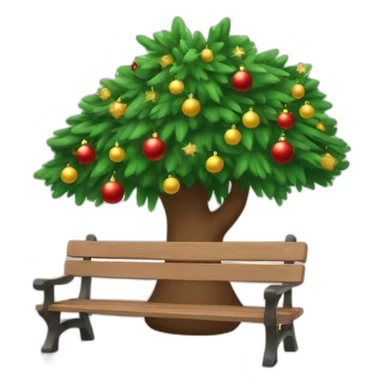 christmas tree and bench sticker