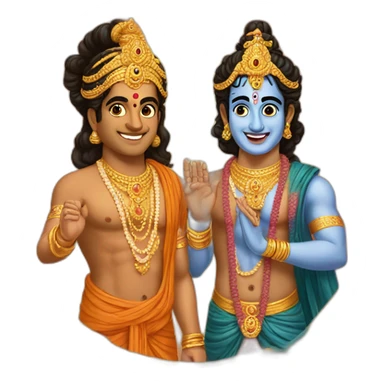 Krishna and Arjun sticker
