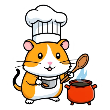 Hamster cooking sticker