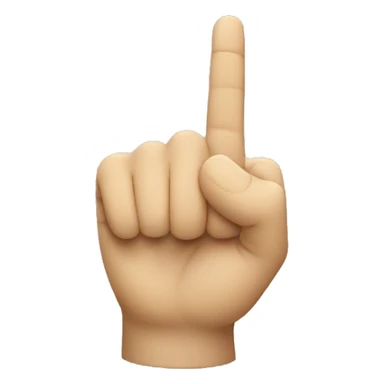 back of the hand that has one finger - the index finger, folded inside. looks like a symbol  sticker