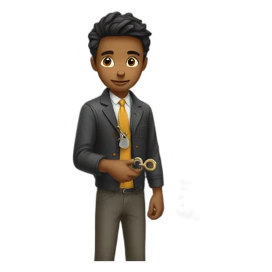 cClassy young man struggling to get a key into a lock sticker