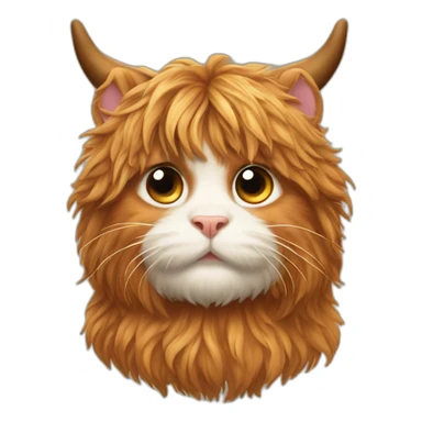 a highland cow cat sticker