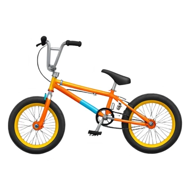BMX stunt bike with pegs, small wheels, compact frame, bright colored BMX bicycle, trick bike, side view sticker