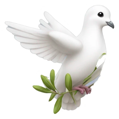 A white dove with an olive branch sticker