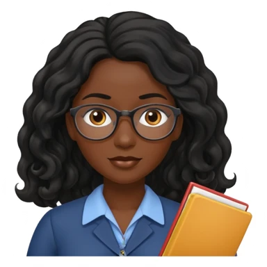 Black women teacher with black long  wavy hair chalkboard background sticker