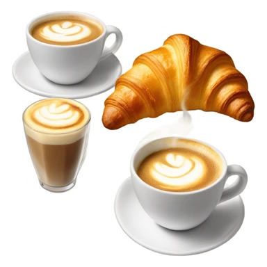 hot cappuccino's and croissants  sticker