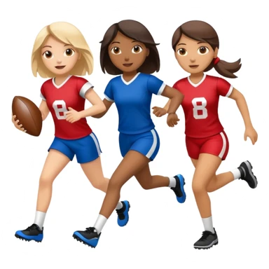 Girls flag football  sticker