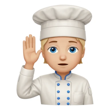Chef saluting while crying blue eyes sticker