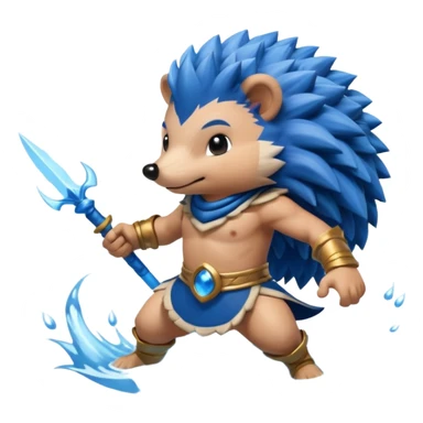 water bending hedgehog warrior water in air sticker