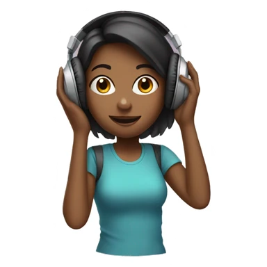 girl with headphones in sticker